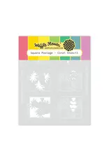 WAFFLE FLOWER WAFFLE FLOWER SQUARE POSTAGE CORAL STENCIL