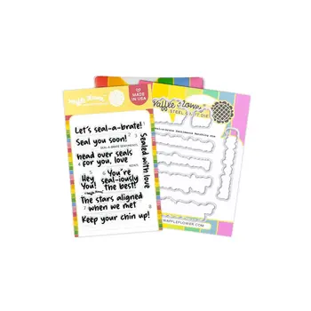 WAFFLE FLOWER WAFFLE FLOWER SEAL-A-BRATE SENTIMENTS CLEAR STAMP SET AND DIE COMBO
