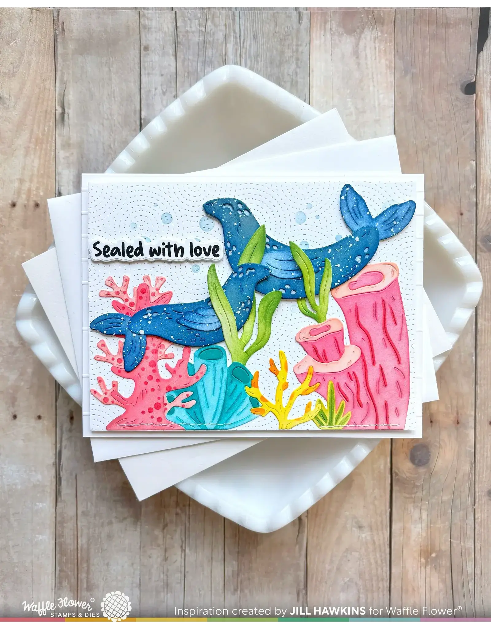 WAFFLE FLOWER WAFFLE FLOWER SEAL-A-BRATE SENTIMENTS CLEAR STAMP SET AND DIE COMBO
