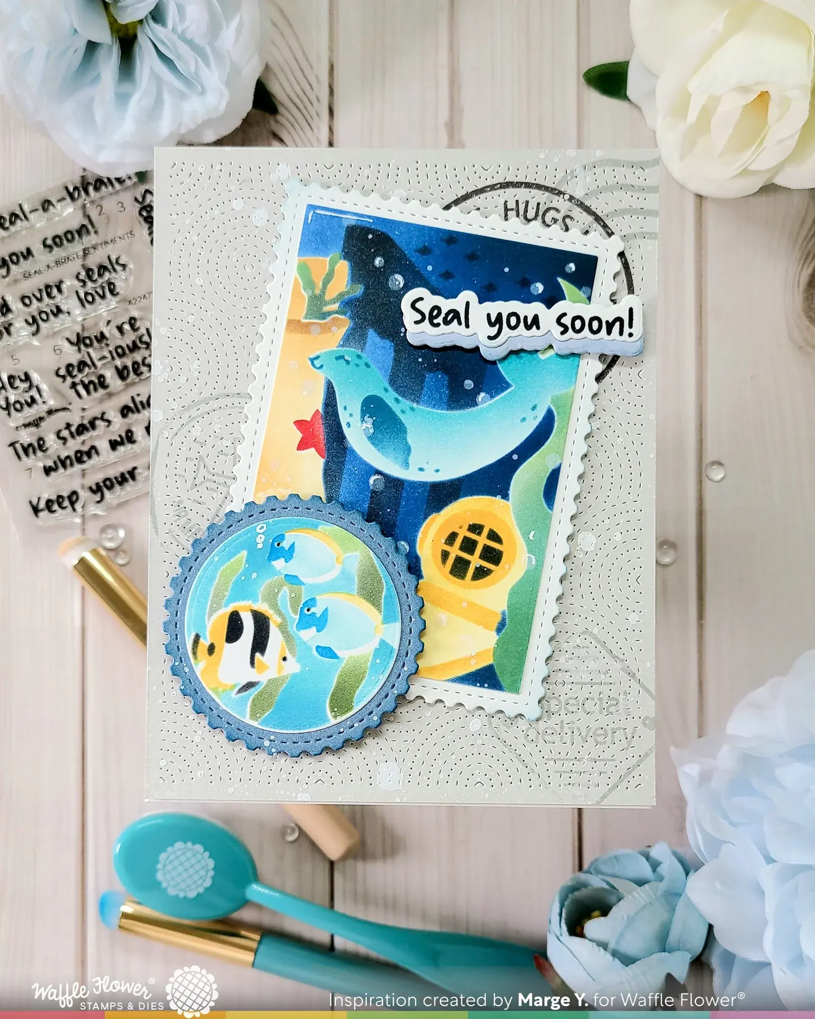 WAFFLE FLOWER WAFFLE FLOWER SEAL-A-BRATE SENTIMENTS CLEAR STAMP SET AND DIE COMBO