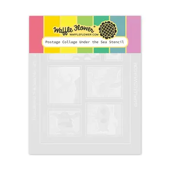 WAFFLE FLOWER WAFFLE FLOWER POSTAGE COLLAGE UNDER THE SEA STENCIL SET