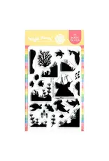 WAFFLE FLOWER WAFFLE FLOWER POSTAGE COLLAGE CORAL REEF SILHOUETTES CLEAR STAMP SET