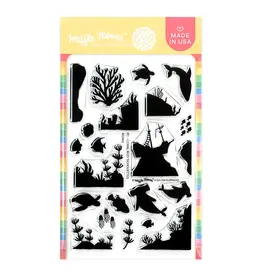 WAFFLE FLOWER WAFFLE FLOWER POSTAGE COLLAGE CORAL REEF SILHOUETTES CLEAR STAMP SET