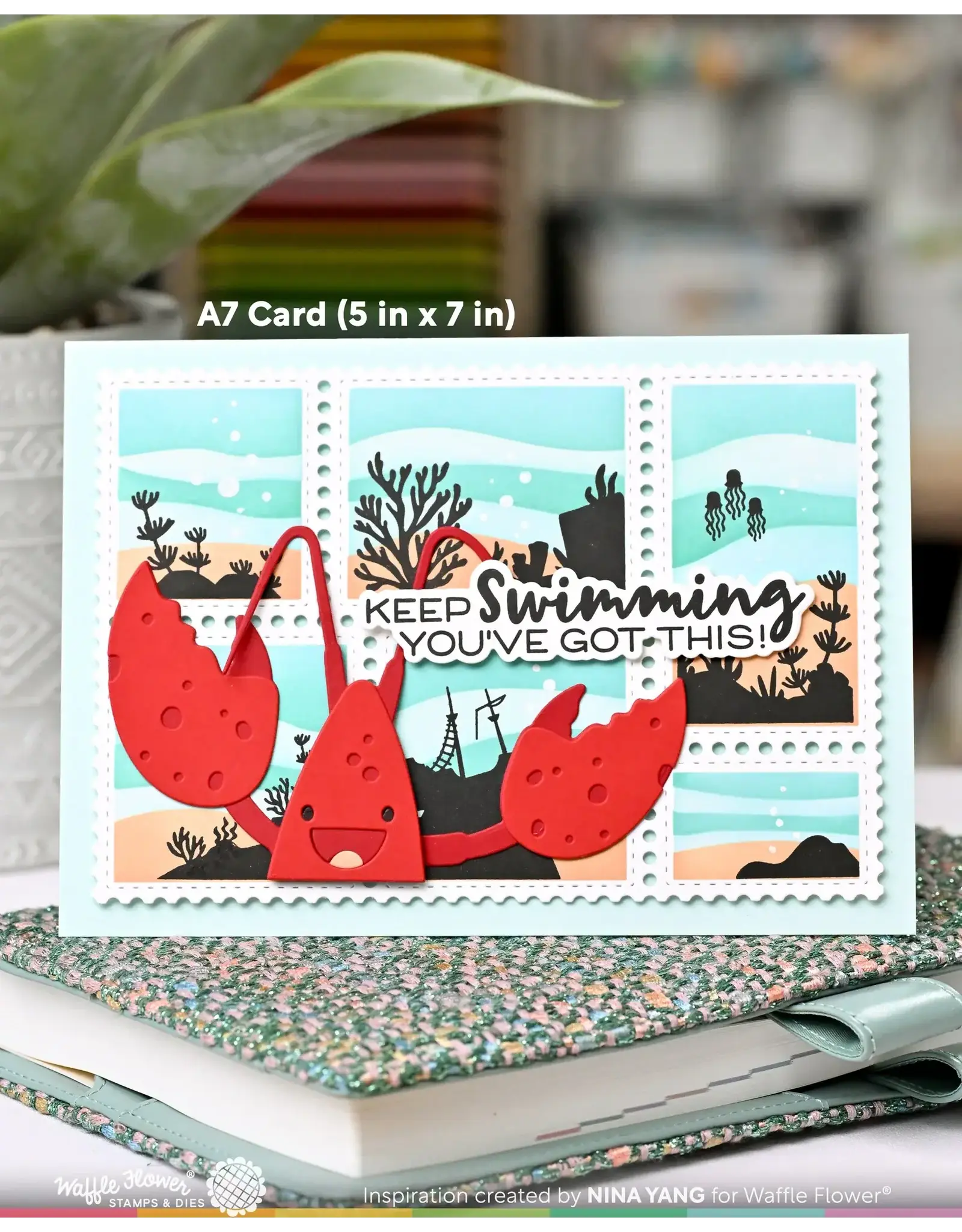 WAFFLE FLOWER WAFFLE FLOWER POSTAGE COLLAGE CORAL REEF SILHOUETTES CLEAR STAMP SET