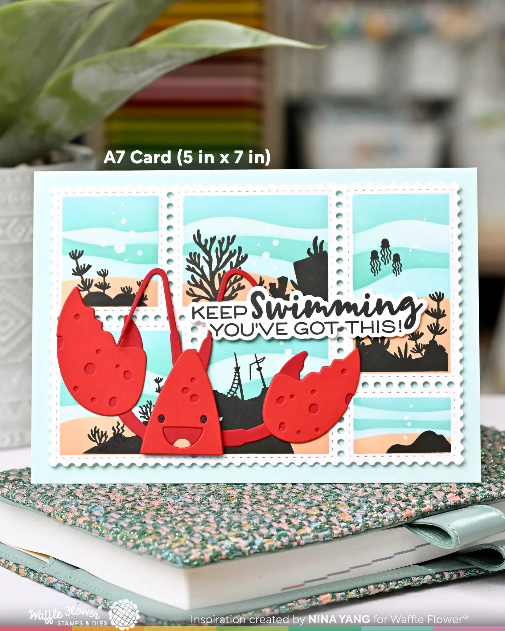 WAFFLE FLOWER WAFFLE FLOWER POSTAGE COLLAGE CORAL REEF SILHOUETTES CLEAR STAMP SET