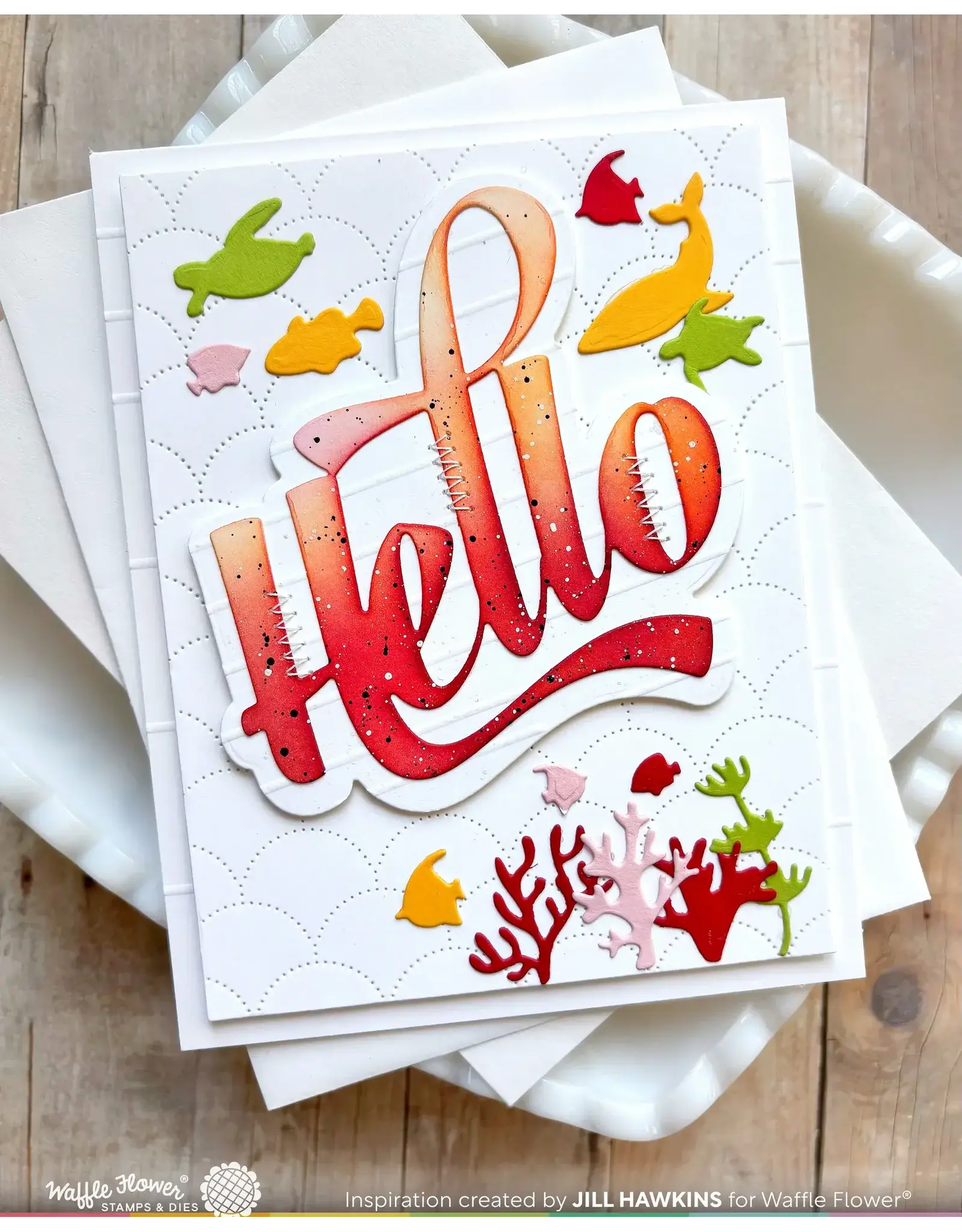 WAFFLE FLOWER WAFFLE FLOWER POSTAGE COLLAGE CORAL REEF SILHOUETTES DIE SET