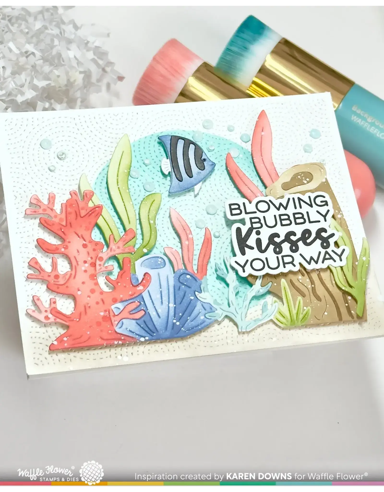 WAFFLE FLOWER WAFFLE FLOWER CORAL REEF COLORING STENCIL SET