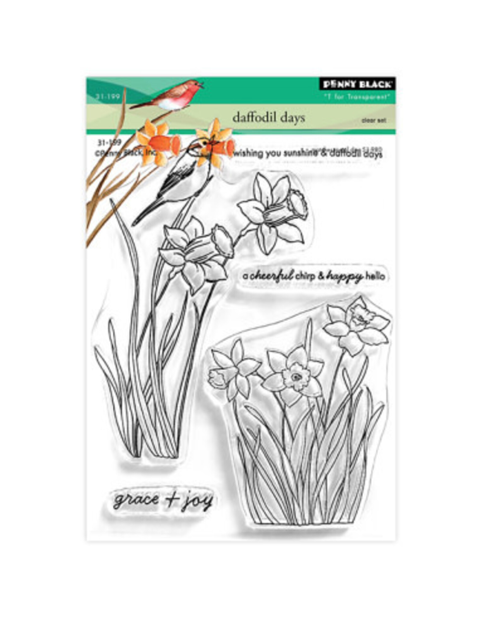 PENNY BLACK PENNY BLACK DAFFODIL DAYS CLEAR STAMP SET