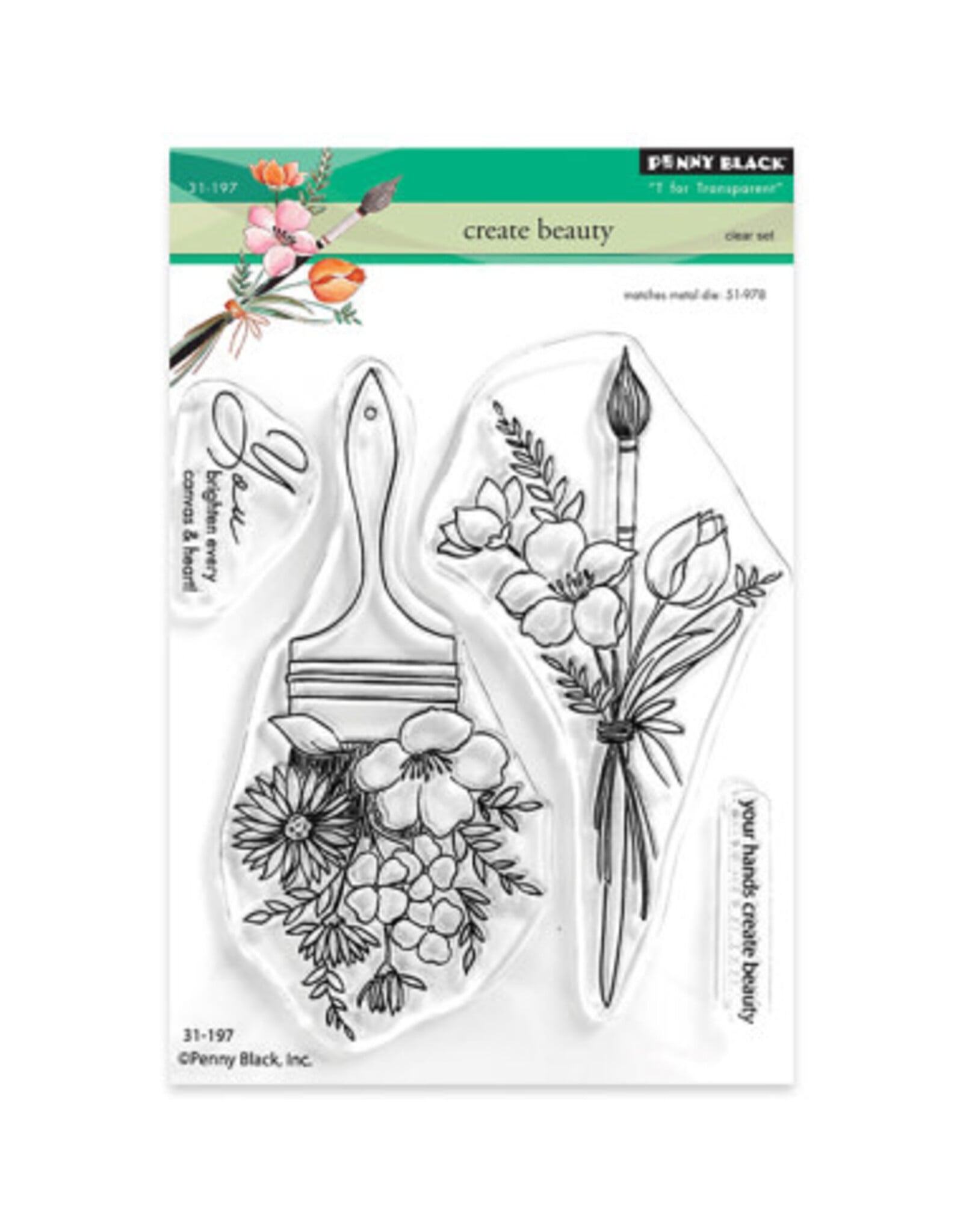 PENNY BLACK PENNY BLACK CREATE BEAUTY CLEAR STAMP SET