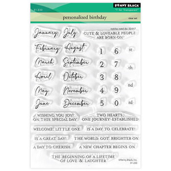 PENNY BLACK PENNY BLACK PERSONALIZED BIRTHDAY CLEAR STAMP SET