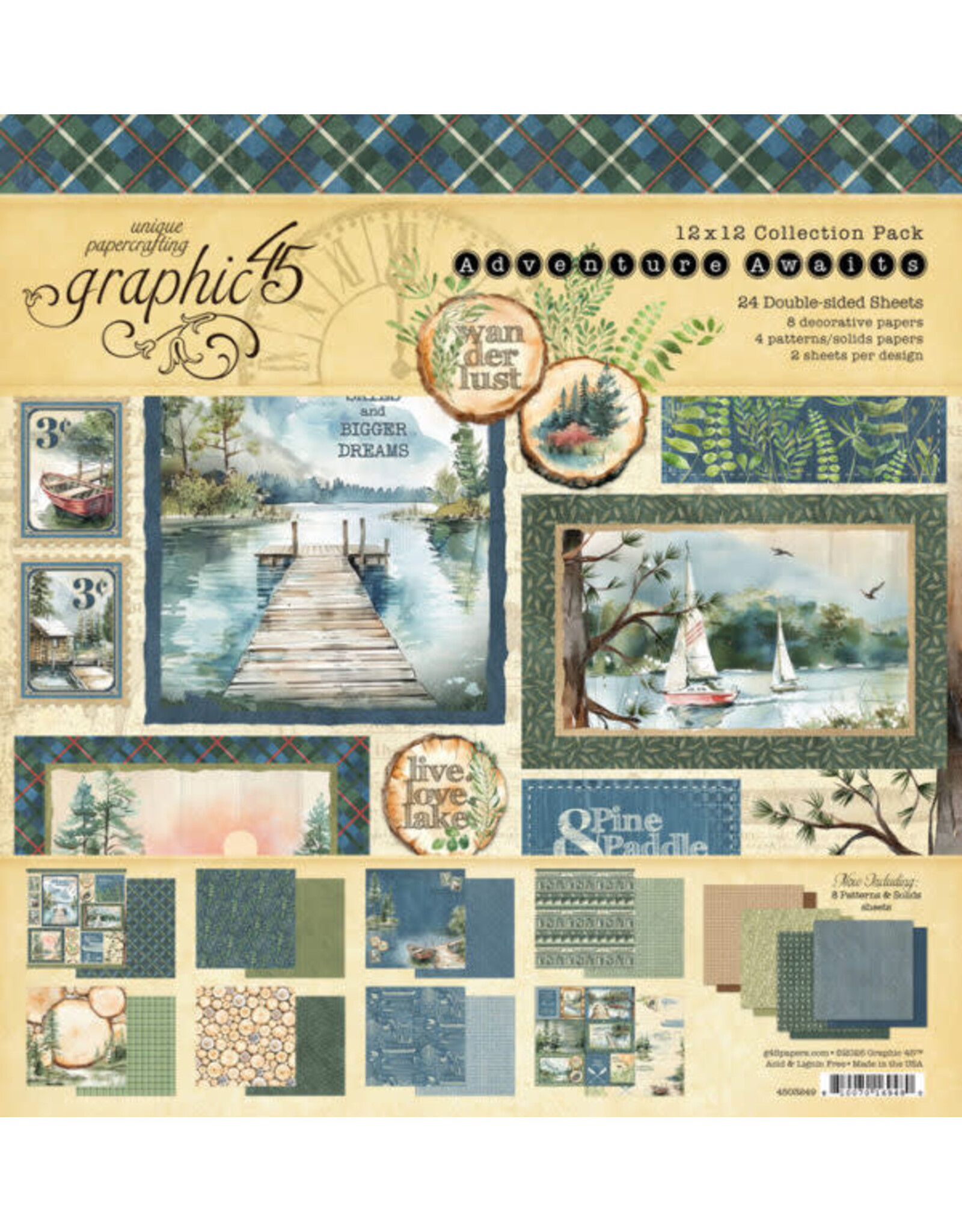GRAPHIC 45 GRAPHIC 45 ADVENTURE AWAITS 12x12 COLLECTION PACK