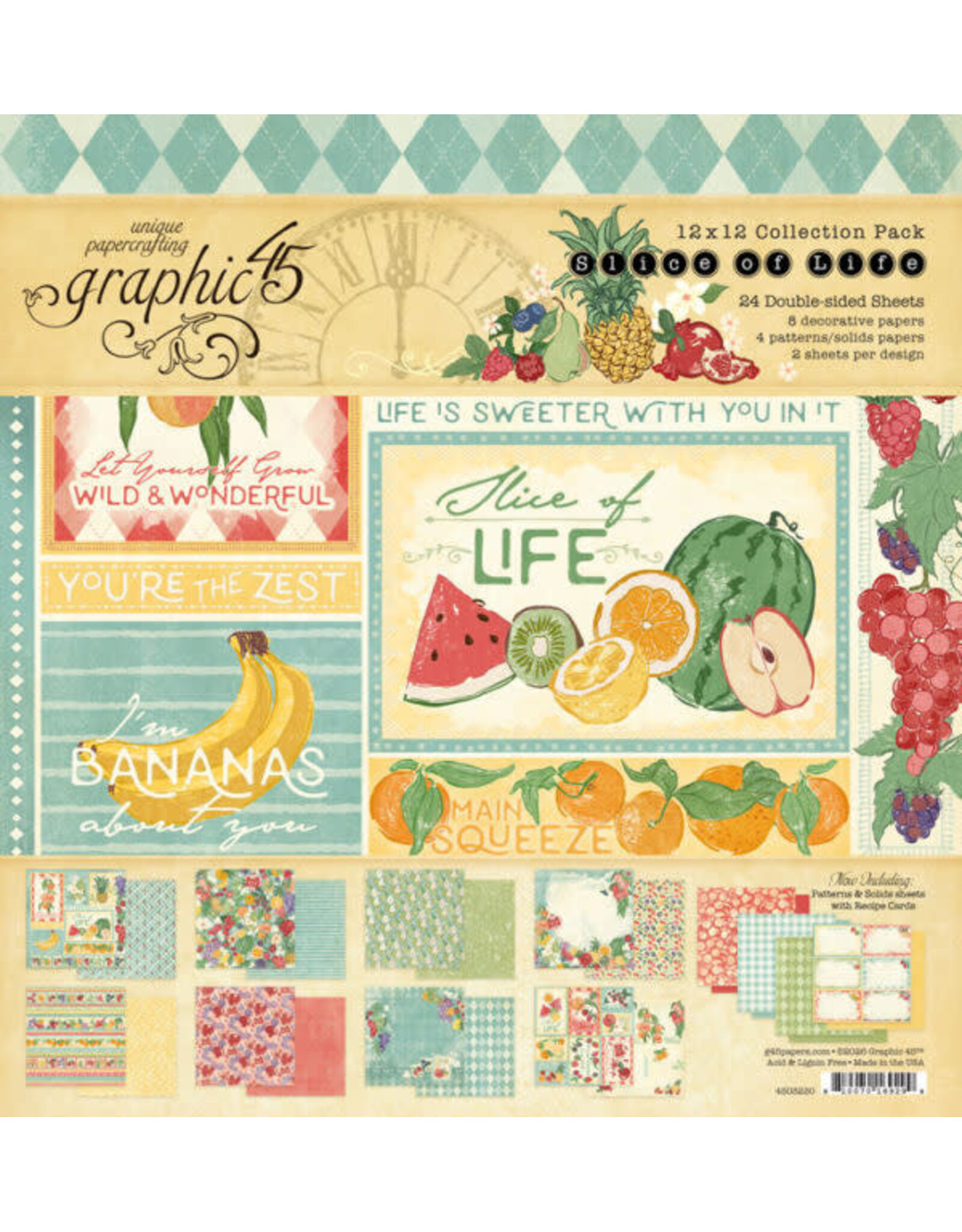 GRAPHIC 45 GRAPHIC 45 SLICE OF LIFE 12x12 COLLECTION PACK