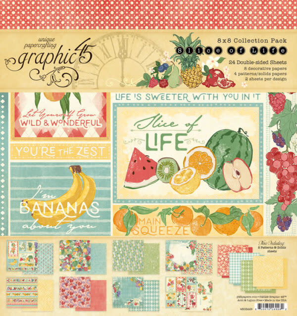 GRAPHIC 45 GRAPHIC 45 SLICE OF LIFE 8x8 COLLECTION PACK