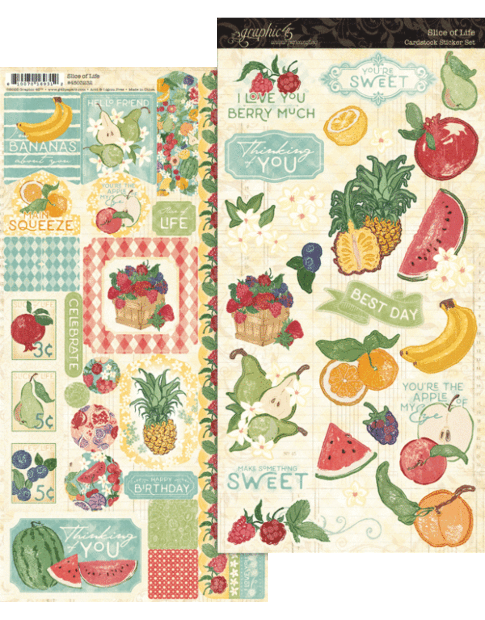 GRAPHIC 45 GRAPHIC 45 SLICE OF LIFE CARDSTOCK STICKER SET