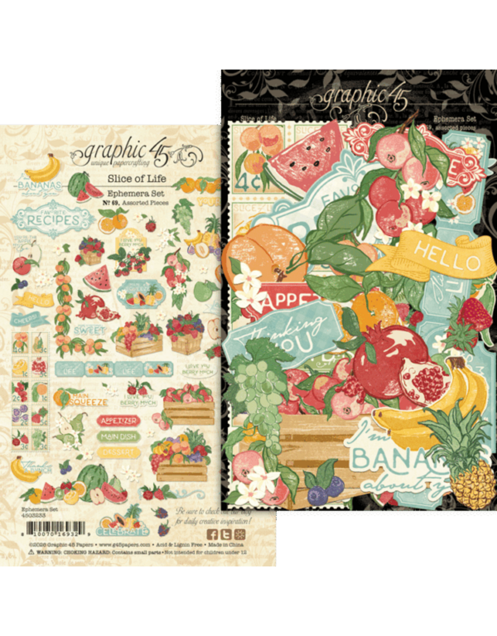 GRAPHIC 45 GRAPHIC 45 SLICE OF LIFE EPHEMERA SET