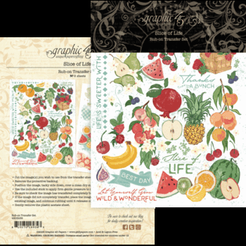 GRAPHIC 45 GRAPHIC 45 SLICE OF LIFE RUB-ON TRANSFER SET