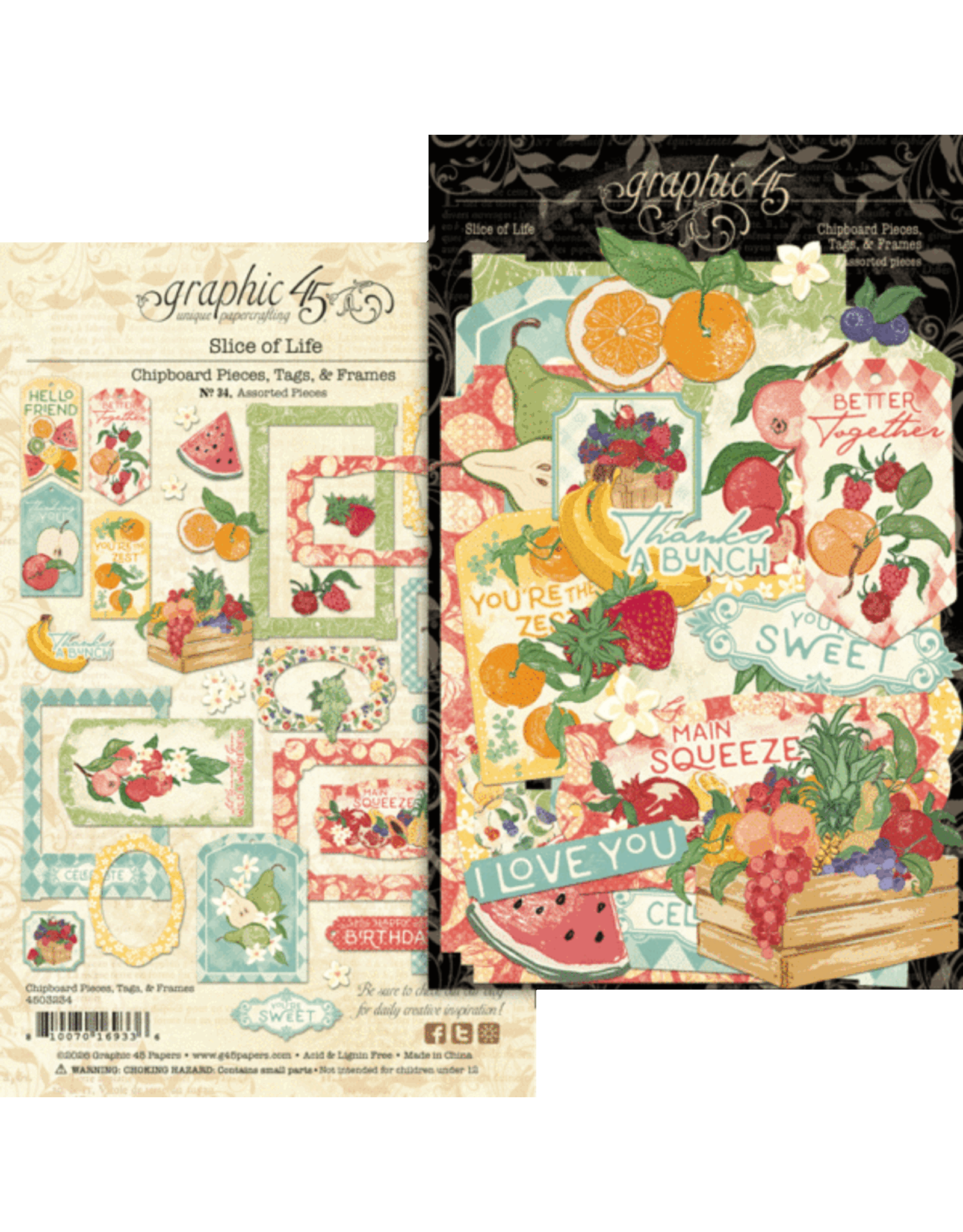 GRAPHIC 45 GRAPHIC 45 SLICE OF LIFE CHIPBOARD TAGS & FRAMES