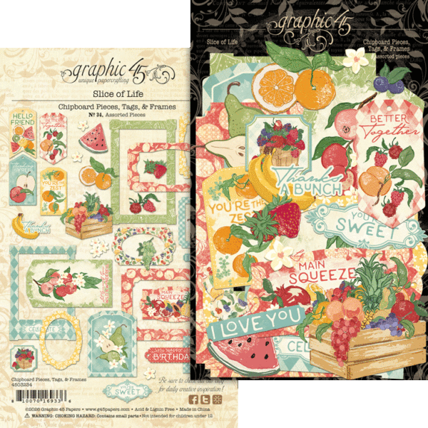 GRAPHIC 45 GRAPHIC 45 SLICE OF LIFE CHIPBOARD TAGS & FRAMES