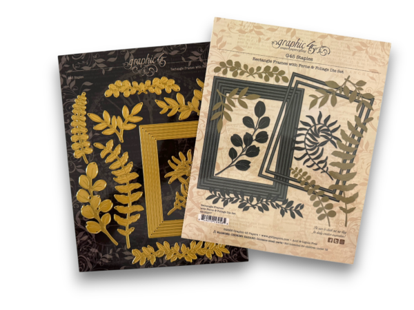 GRAPHIC 45 GRAPHIC 45 RECTANGLE FRAMES WITH FERNS & FOLIAGE DIE SET