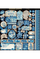 GRAPHIC 45 GRAPHIC 45 OCEAN BLUE KEEPSAKE KIT WITH EXCLUSIVE METAL DIE SET