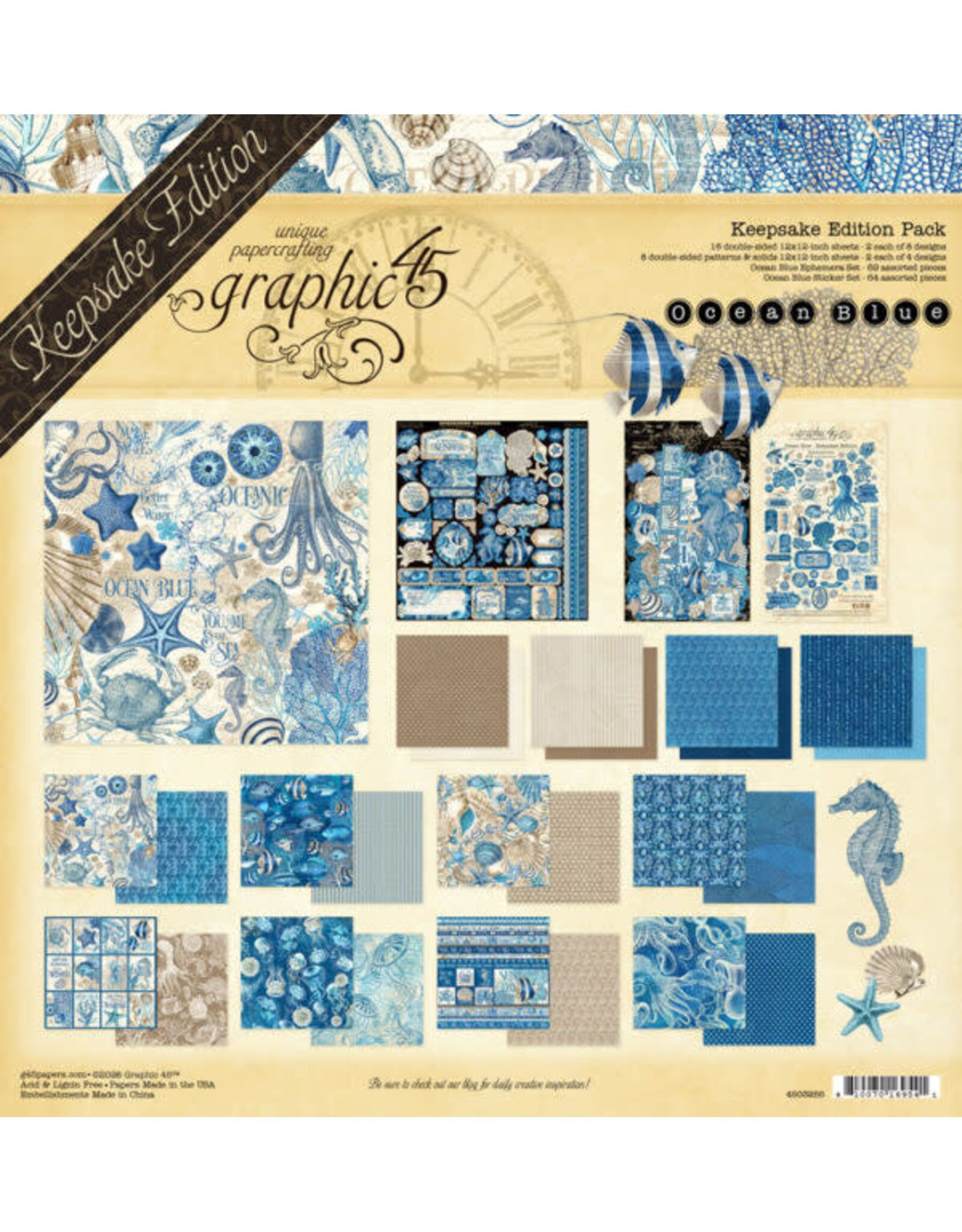 GRAPHIC 45 GRAPHIC 45 OCEAN BLUE KEEPSAKE EDITION PACK