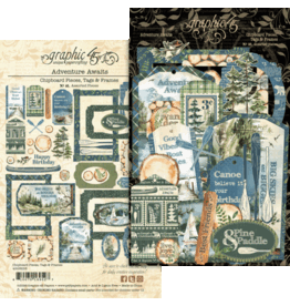 GRAPHIC 45 GRAPHIC 45 ADVENTURE AWAITS CHIPBOARD TAGS & FRAMES