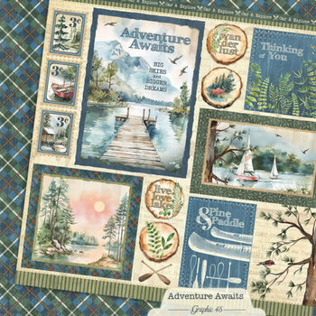GRAPHIC 45 GRAPHIC 45 ADVENTURE AWAITS SIGNATURE CUT-APART 12x12 CARDSTOCK