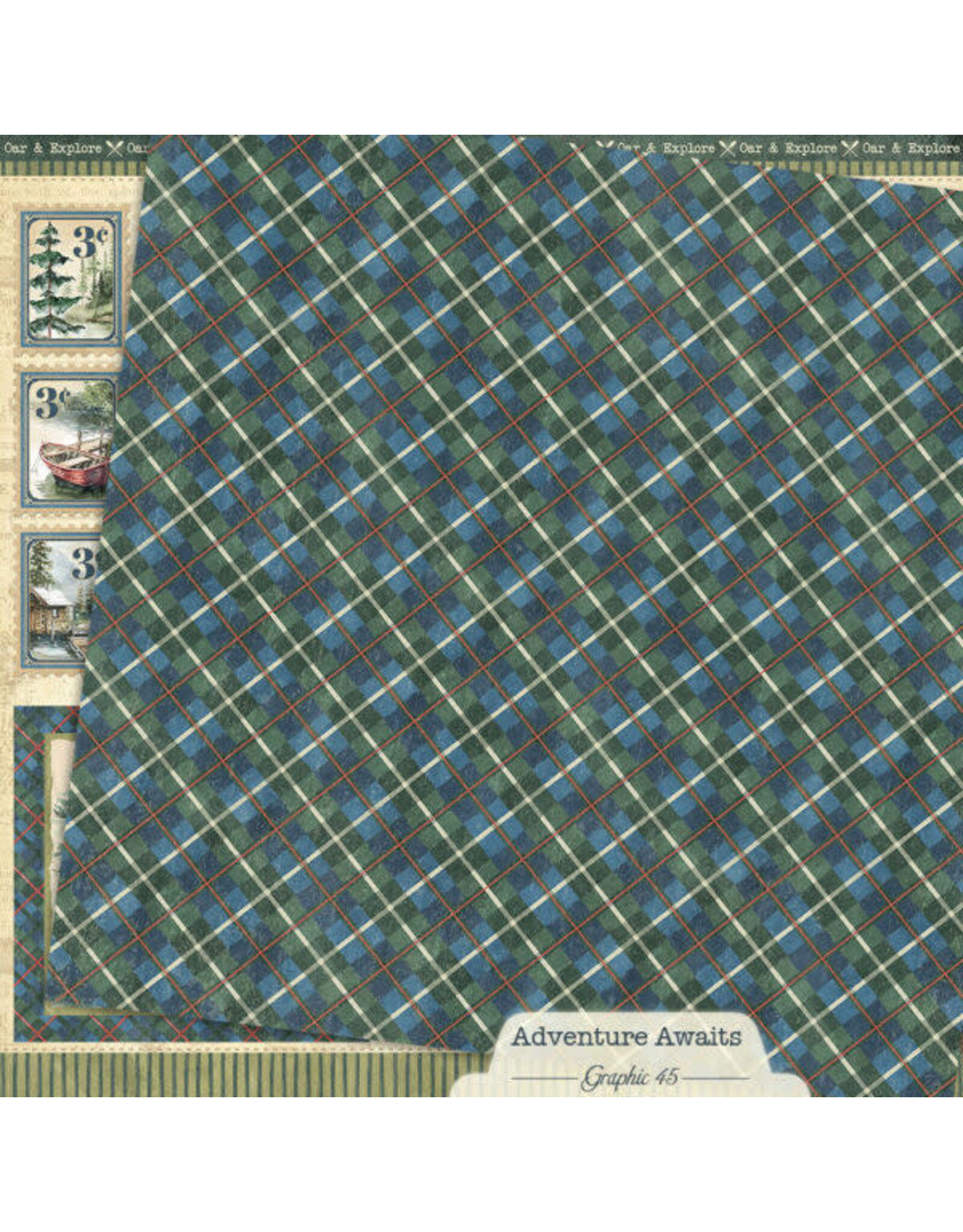 GRAPHIC 45 GRAPHIC 45 ADVENTURE AWAITS SIGNATURE CUT-APART 12x12 CARDSTOCK