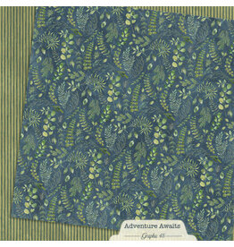 GRAPHIC 45 GRAPHIC 45 ADVENTURE AWAITS FLORAL FERN 12x12 CARDSTOCK