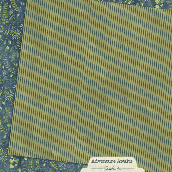 GRAPHIC 45 GRAPHIC 45 ADVENTURE AWAITS FLORAL FERN 12x12 CARDSTOCK