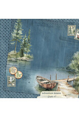 GRAPHIC 45 GRAPHIC 45 ADVENTURE AWAITS BOAT DOCK LAYOUT 12x12 CARDSTOCK