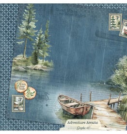 GRAPHIC 45 GRAPHIC 45 ADVENTURE AWAITS BOAT DOCK LAYOUT 12x12 CARDSTOCK