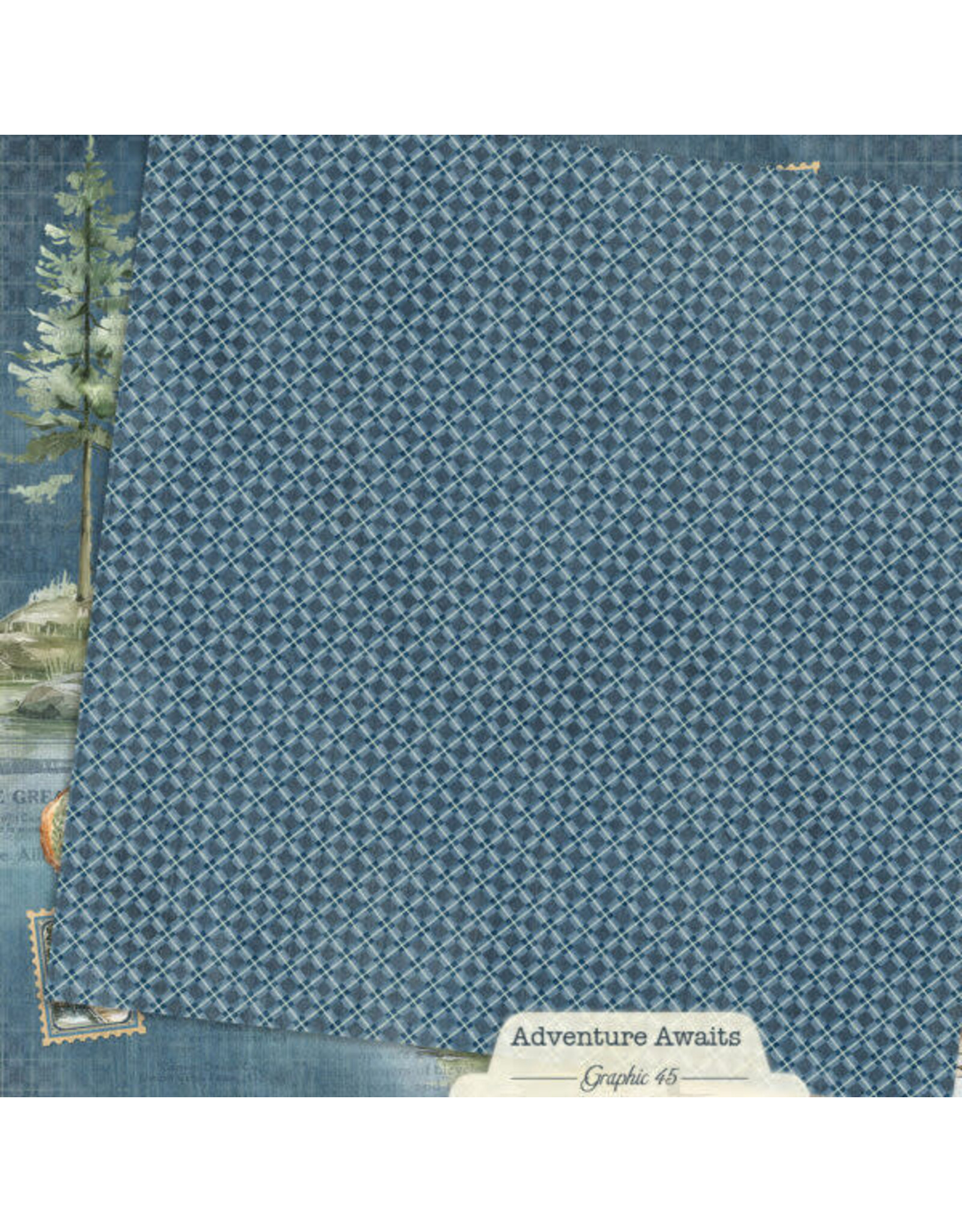 GRAPHIC 45 GRAPHIC 45 ADVENTURE AWAITS BOAT DOCK LAYOUT 12x12 CARDSTOCK