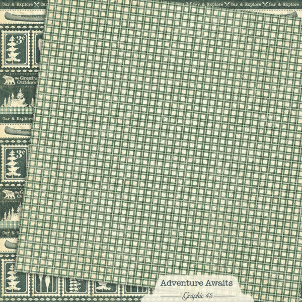 GRAPHIC 45 GRAPHIC 45 ADVENTURE AWAITS BORDERS 12x12 CARDSTOCK