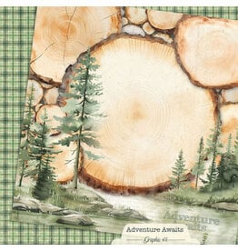GRAPHIC 45 GRAPHIC 45 ADVENTURE AWAITS WOODLAND LAYOUT 12x12 CARDSTOCK