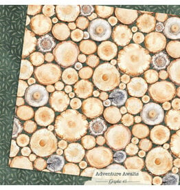 GRAPHIC 45 GRAPHIC 45 ADVENTURE AWAITS TREE RINGS 12x12 CARDSTOCK
