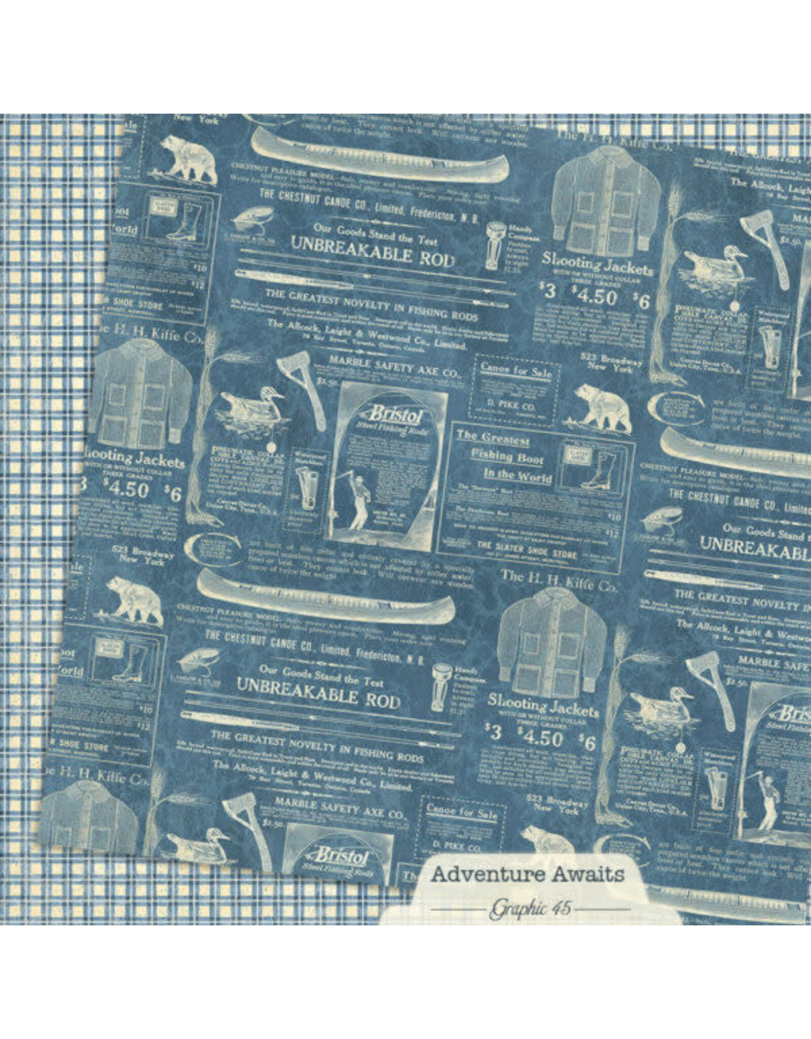 GRAPHIC 45 GRAPHIC 45 ADVENTURE AWAITS OUTDOOR CATALOGUE 12x12 CARDSTOCK