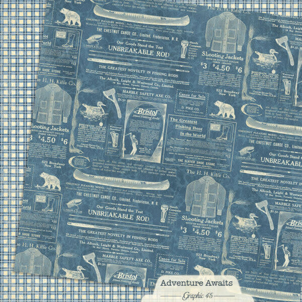 GRAPHIC 45 GRAPHIC 45 ADVENTURE AWAITS OUTDOOR CATALOGUE 12x12 CARDSTOCK