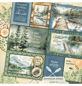 GRAPHIC 45 GRAPHIC 45 ADVENTURE AWAITS JOURNALING CUT-APART 12x12 CARDSTOCK