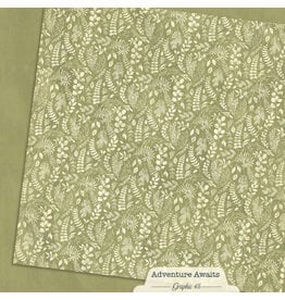 GRAPHIC 45 GRAPHIC 45 ADVENTURE AWAITS FERN GREEN PATTERN & SOLID SHEET 12x12 CARDSTOCK