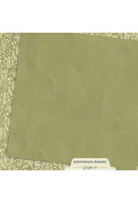 GRAPHIC 45 GRAPHIC 45 ADVENTURE AWAITS FERN GREEN PATTERN & SOLID SHEET 12x12 CARDSTOCK