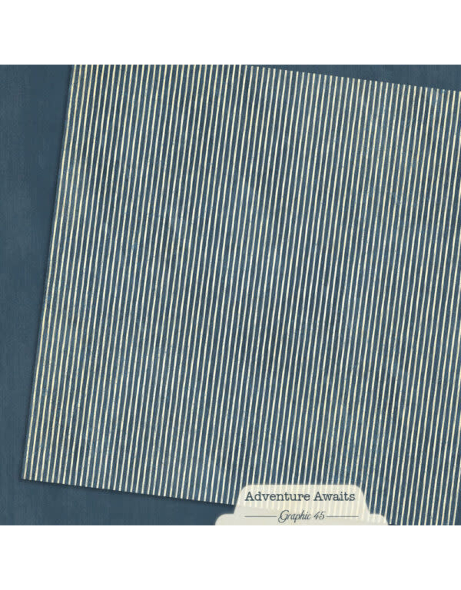 GRAPHIC 45 GRAPHIC 45 ADVENTURE AWAITS MARINE BLUE PATTERN & SOLID SHEET 12x12 CARDSTOCK