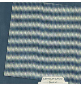 GRAPHIC 45 GRAPHIC 45 ADVENTURE AWAITS MARINE BLUE PATTERN & SOLID SHEET 12x12 CARDSTOCK