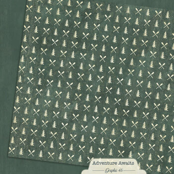 GRAPHIC 45 GRAPHIC 45 ADVENTURE AWAITS EVERGREEN PATTERN & SOLID SHEET 12x12 CARDSTOCK