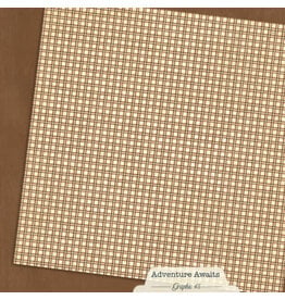GRAPHIC 45 GRAPHIC 45 ADVENTURE AWAITS WOODLAND BROWN PATTERN & SOLID SHEET 12x12 CARDSTOCK