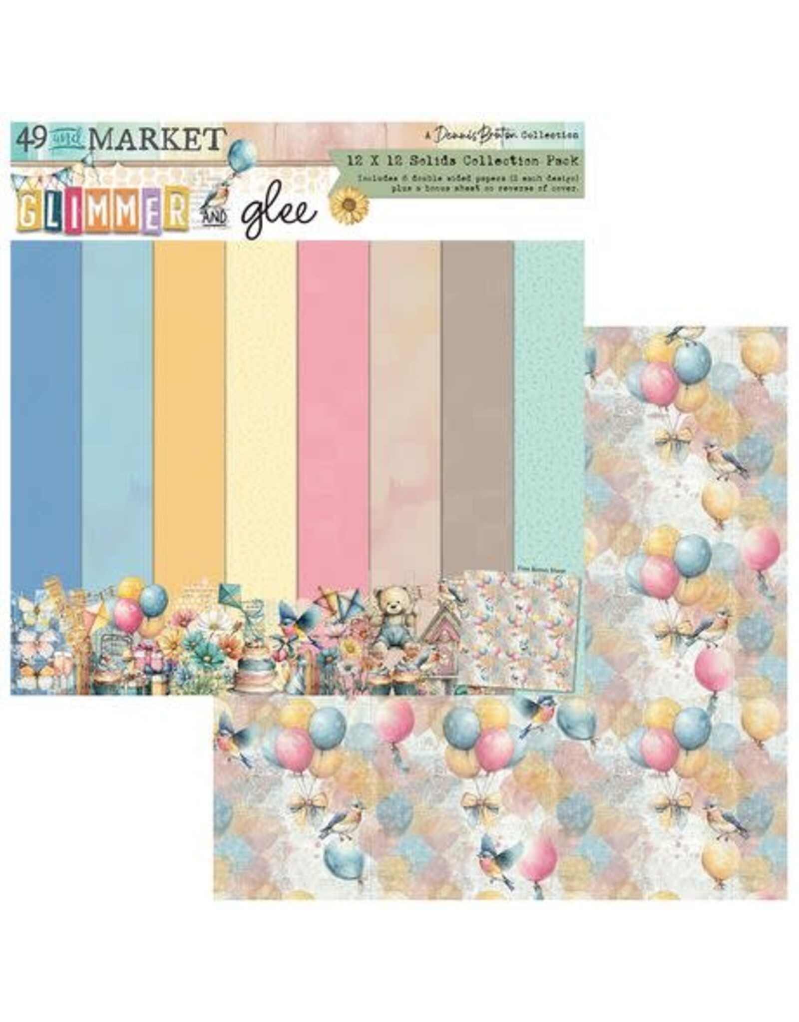 49 AND MARKET 49 AND MARKET GLIMMER AND GLEE SOLIDS 12x12 COLLECTION PACK