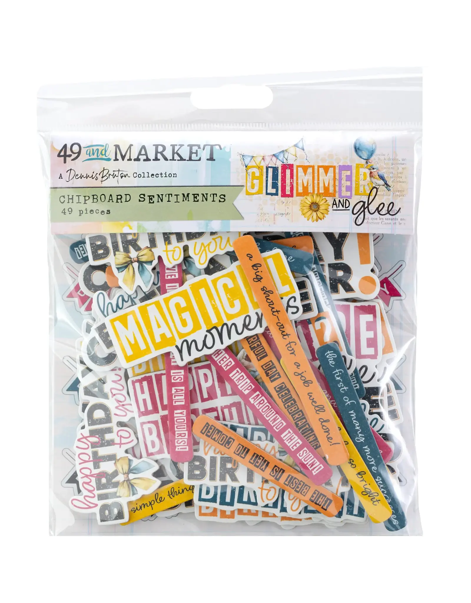 49 AND MARKET 49 AND MARKET GLIMMER AND GLEE CHIPBOARD SET 49 PIECES