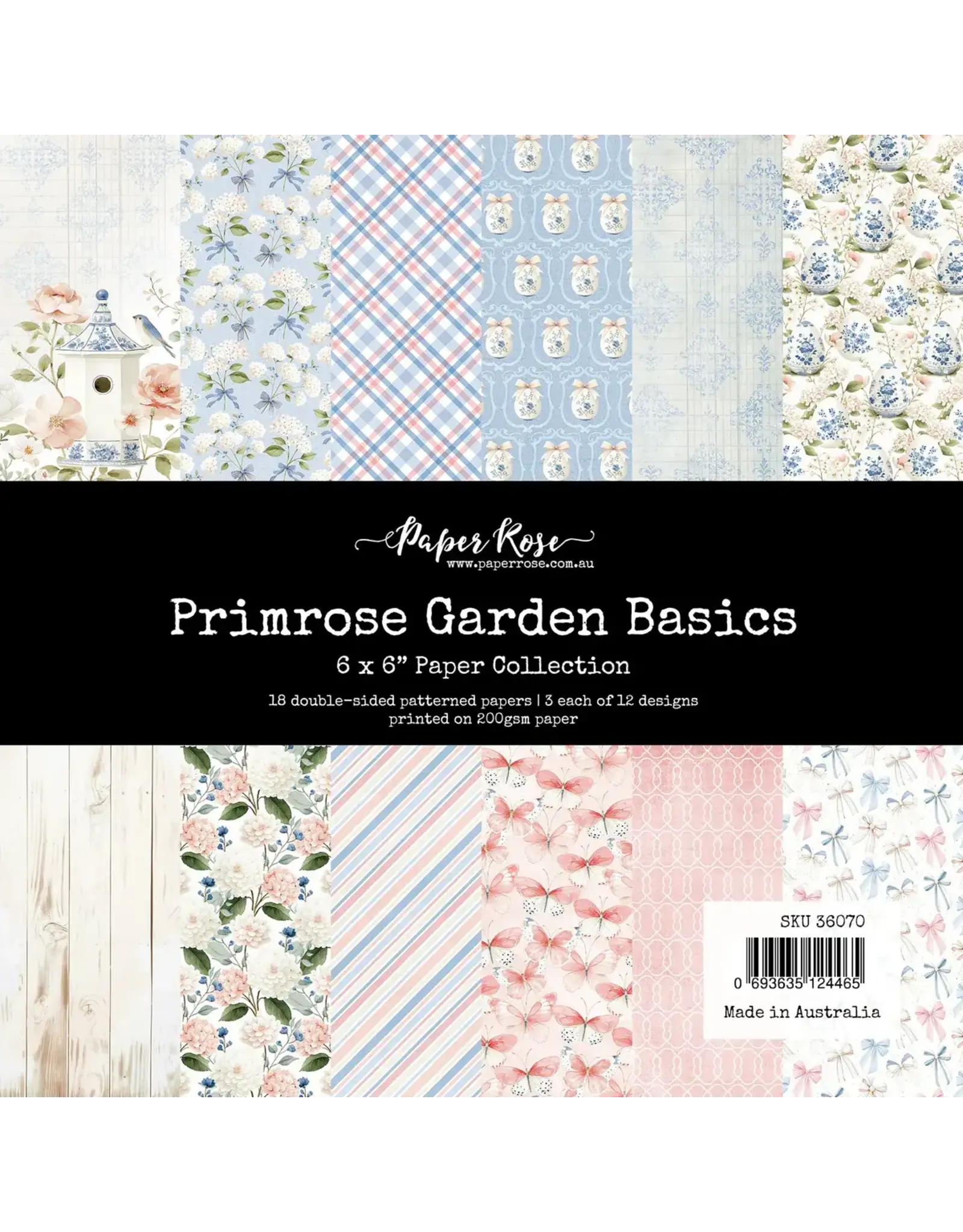 PAPER ROSE PAPER ROSE PRIMROSE GARDEN BASICS 6x6 PAPER COLLECTION