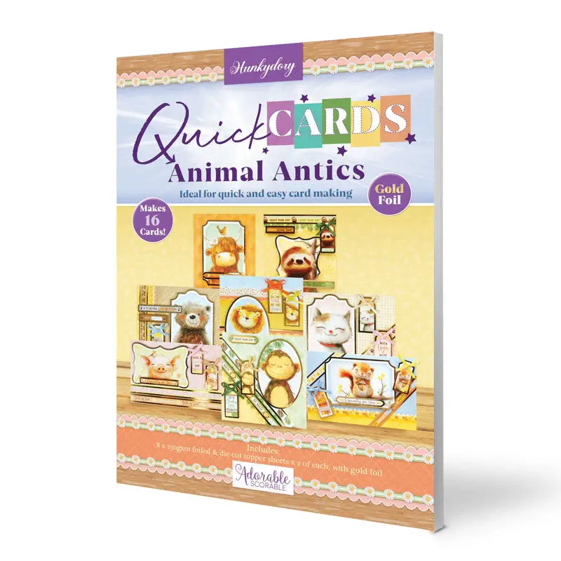 HUNKYDORY CRAFTS LTD. HUNKYDORY ANIMAL ANTICS QUICK CARDS