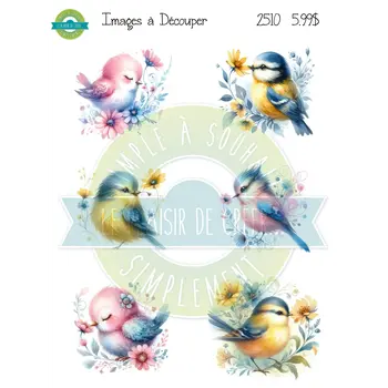 SIMPLE À SOUHAITS SIMPLE À SOUHAIT OISEAUX PASTELS IMAGES À DÉCOUPER